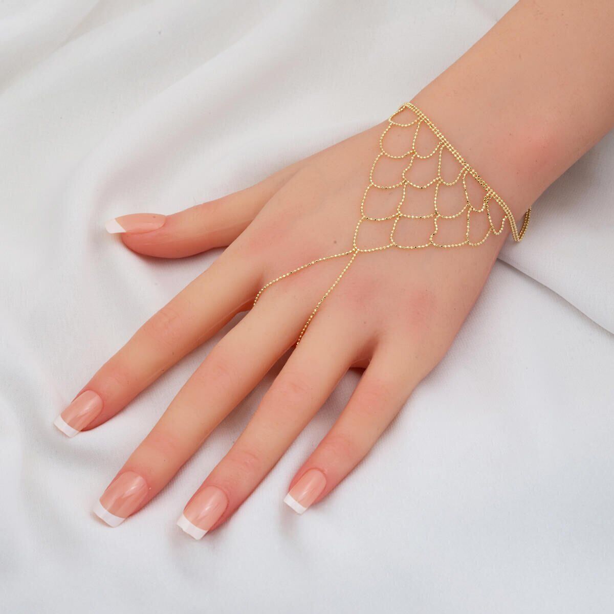 14K Yellow Gold Mini Ball Chain Shahmaran Bracelet