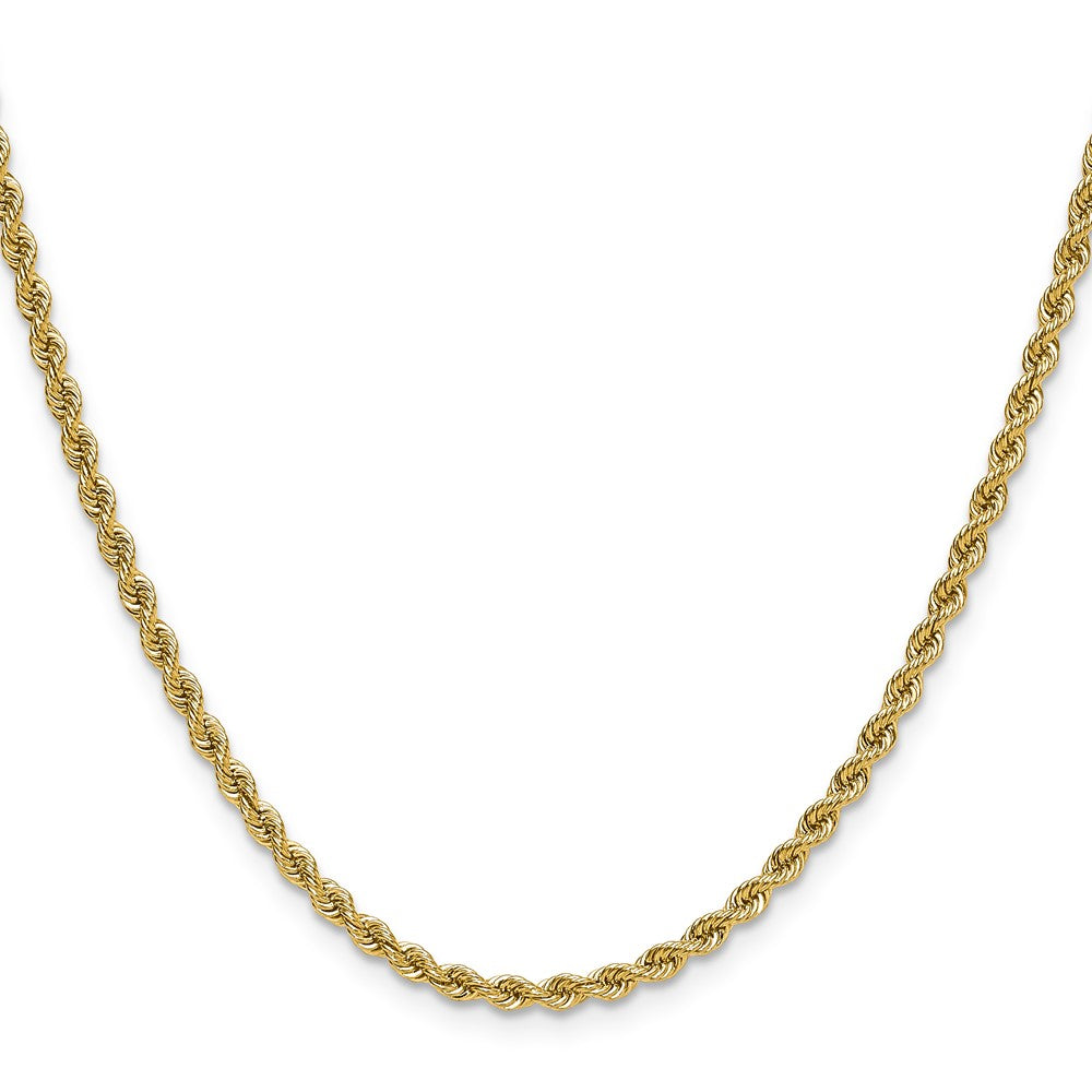 24 Inch 10K Yellow Gold 2.75mm Solid Regular Rope Chain Necklace