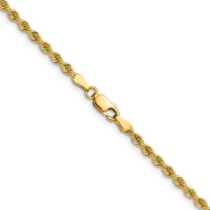 22 Inch 10K Yellow Gold 2.75mm Solid Regular Rope Chain Necklace