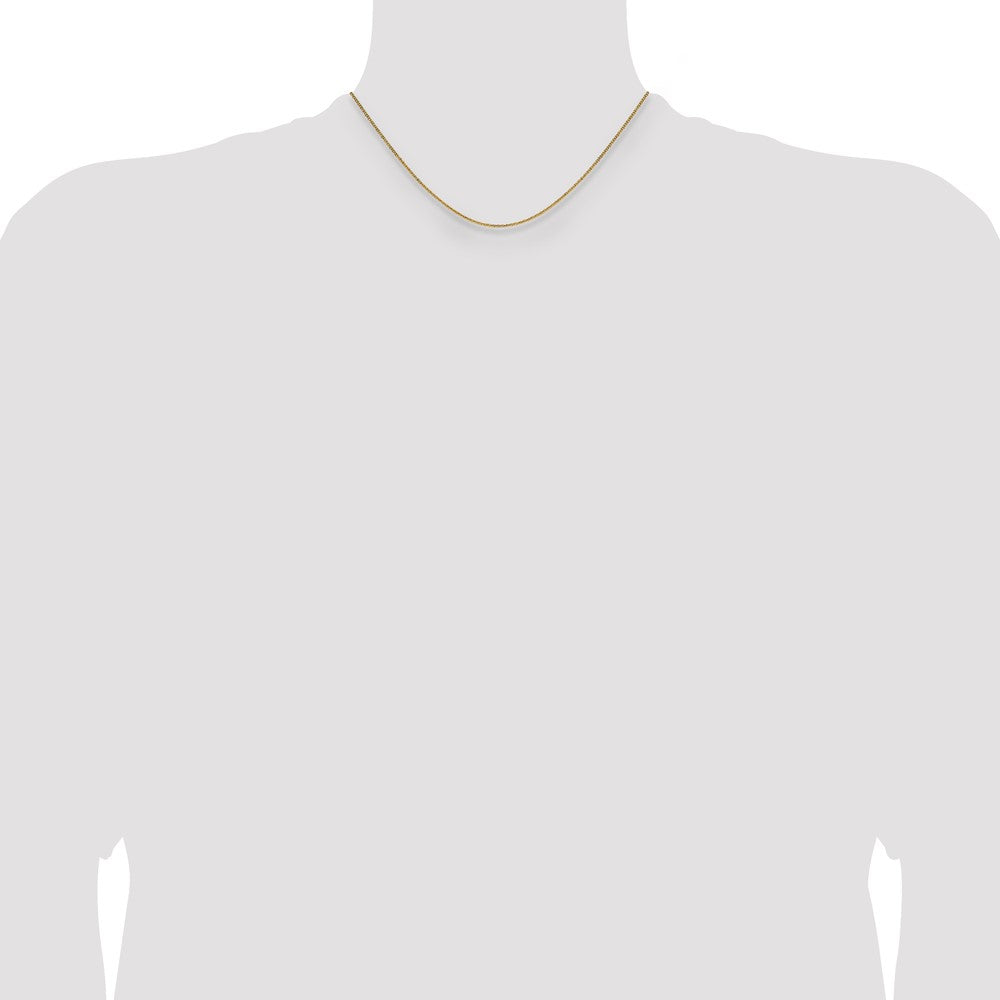 16 Inch 10K Yellow Gold 1.4mm Flat Cable Chain Necklace