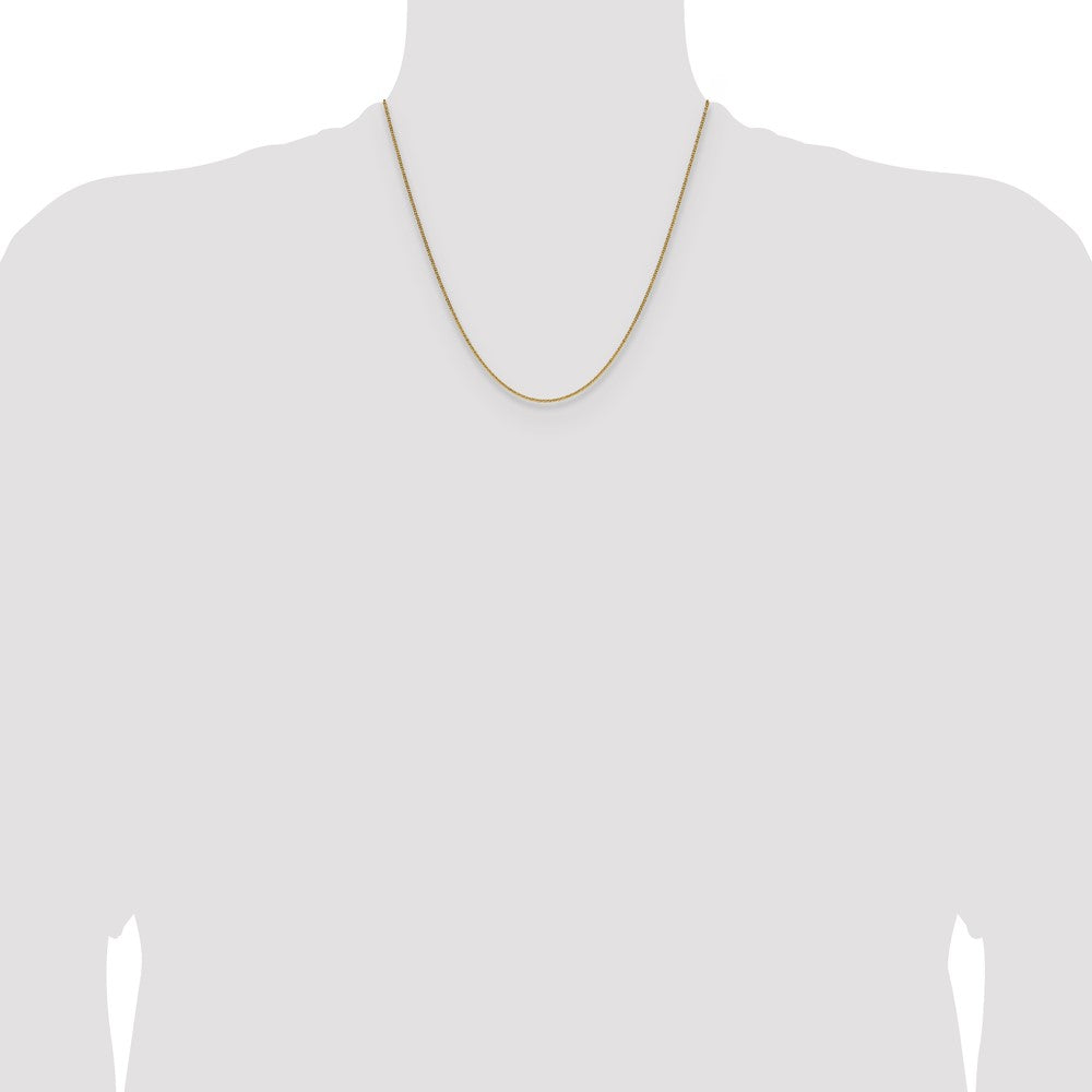 2 Inch 10K Yellow Gold 1.4mm Flat Cable Chain Necklace