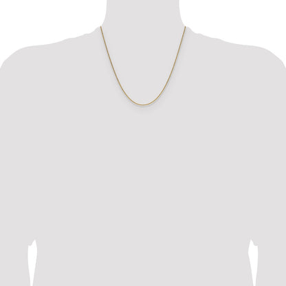 2 Inch 10K Yellow Gold 1.4mm Flat Cable Chain Necklace