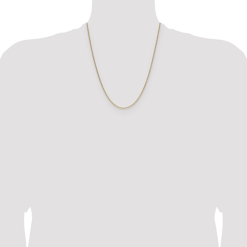 22 Inch 10K Yellow Gold 1.4mm Flat Cable Chain Necklace