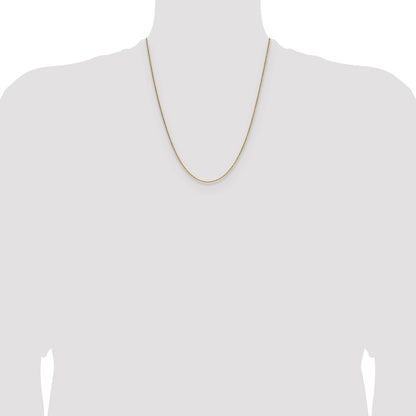 22 Inch 10K Yellow Gold 1.4mm Flat Cable Chain Necklace