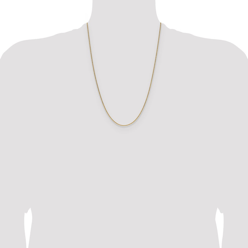 24 Inch 10K Yellow Gold 1.4mm Flat Cable Chain Necklace