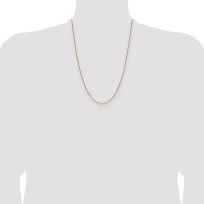 24 Inch 10K Yellow Gold 1.4mm Flat Cable Chain Necklace