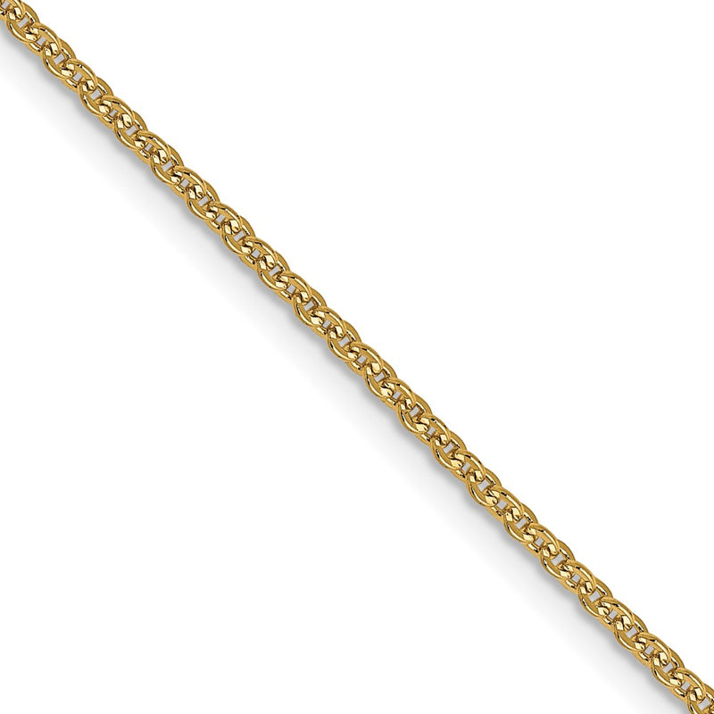 18 Inch 10K Yellow Gold 1.4mm Flat Cable Chain Necklace