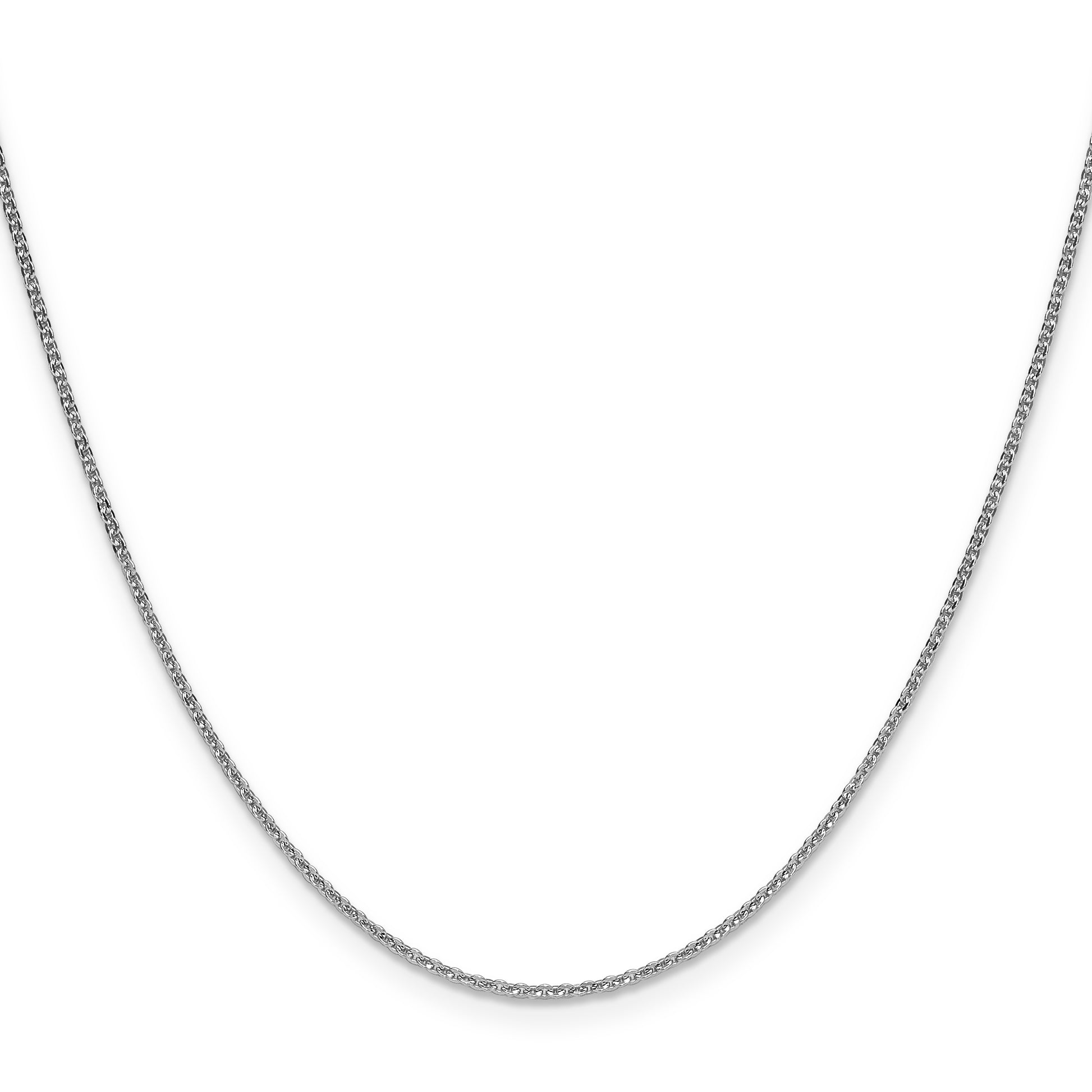 16 Inch 10K White Gold 1.4mm Flat Cable Chain Necklace