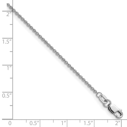 2 Inch 10K White Gold 1.4mm Flat Cable Chain Necklace