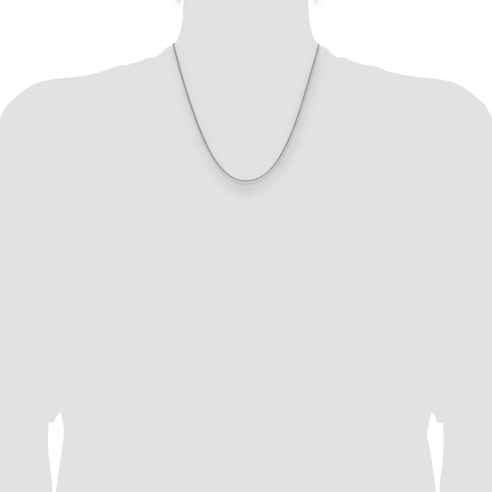 2 Inch 10K White Gold 1.4mm Flat Cable Chain Necklace