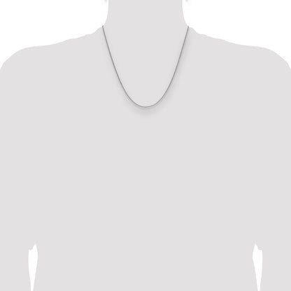 2 Inch 10K White Gold 1.4mm Flat Cable Chain Necklace
