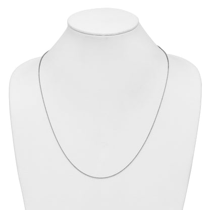 24 Inch 10K White Gold 1.4mm Flat Cable Chain Necklace