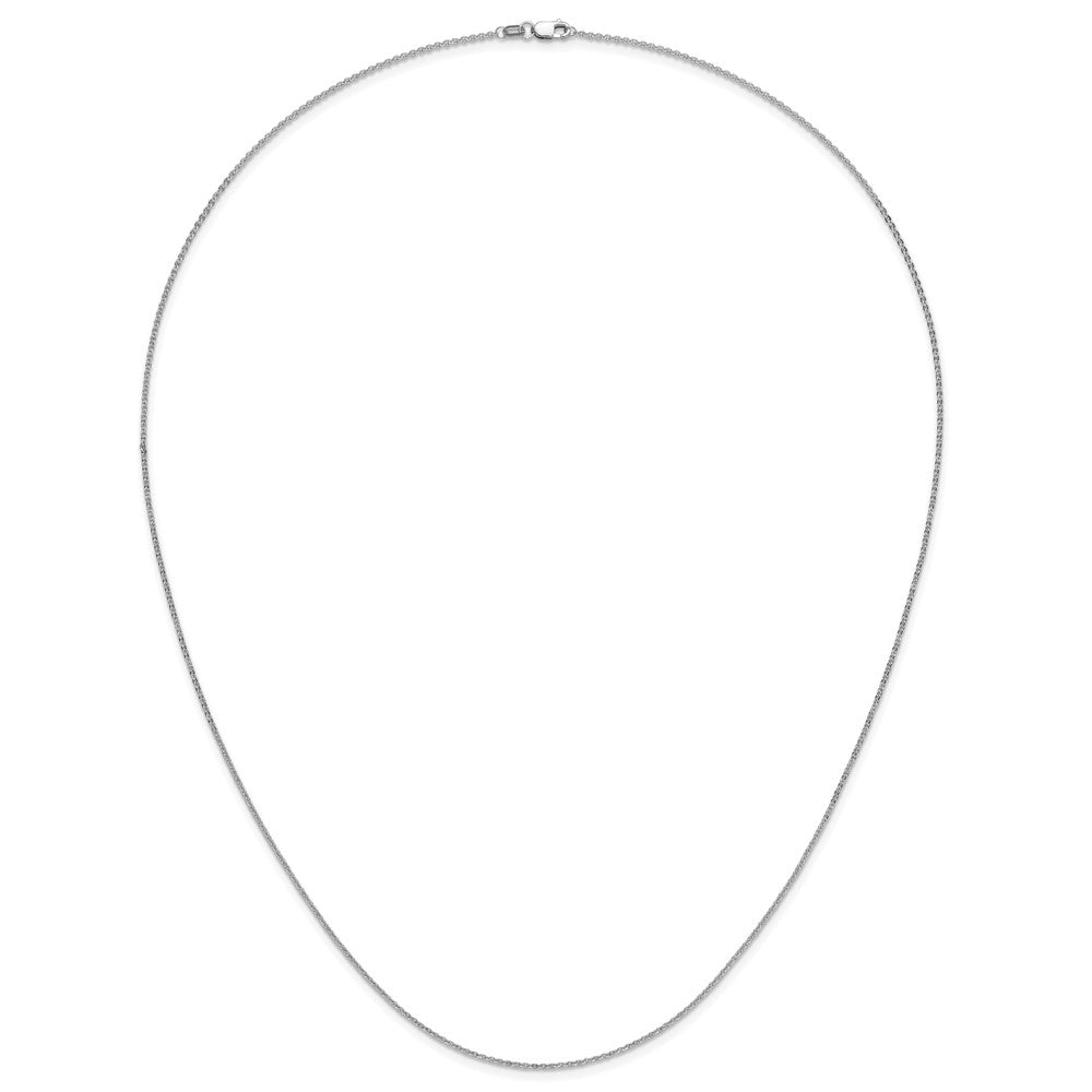 24 Inch 10K White Gold 1.4mm Flat Cable Chain Necklace