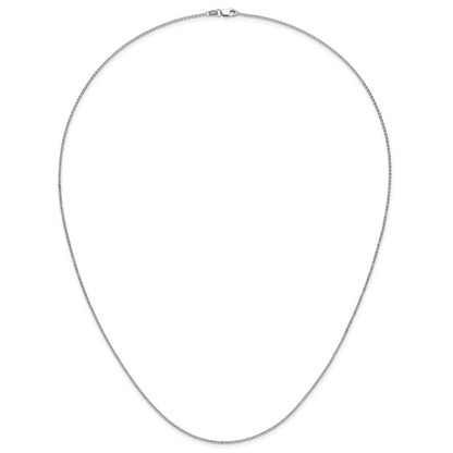 24 Inch 10K White Gold 1.4mm Flat Cable Chain Necklace