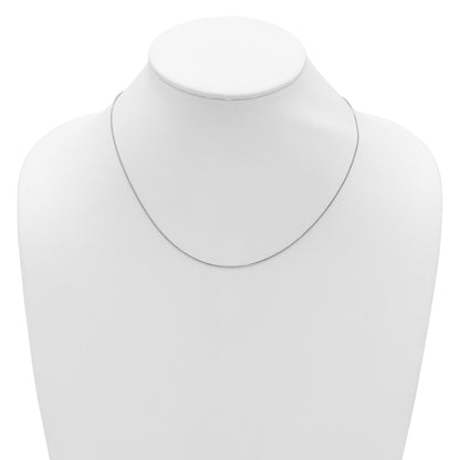 10K White Gold .65mm D/C Spiga 1In+1In Adjustable Chain