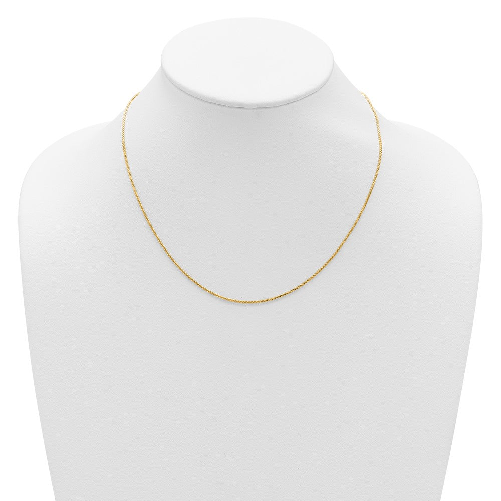 18 Inch 10K Yellow Gold 1.20mm D/C Spiga 1In+1In Adjustable Chain Necklace