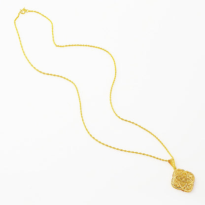 14K Yellow Gold Palace Motif Necklace