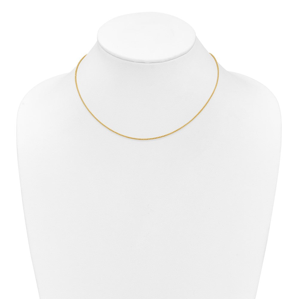 18 Inch 10K Yellow Gold 1.2mm Spiga 1In+1In Adjustable Chain Necklace