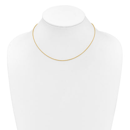 18 Inch 10K Yellow Gold 1.2mm Spiga 1In+1In Adjustable Chain Necklace