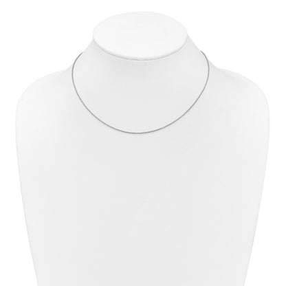 18 Inch 10K White Gold 1.2mm Spiga 1In+1In Adjustable Chain Necklace