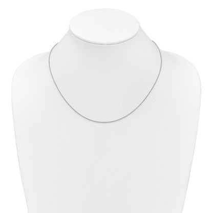 18 Inch 10K White Gold 1.2mm Spiga 1In+1In Adjustable Chain Necklace
