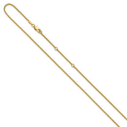 18 Inch 10K Yellow Gold 1.5mm Spiga 1In+1In Adjustable Chain Necklace