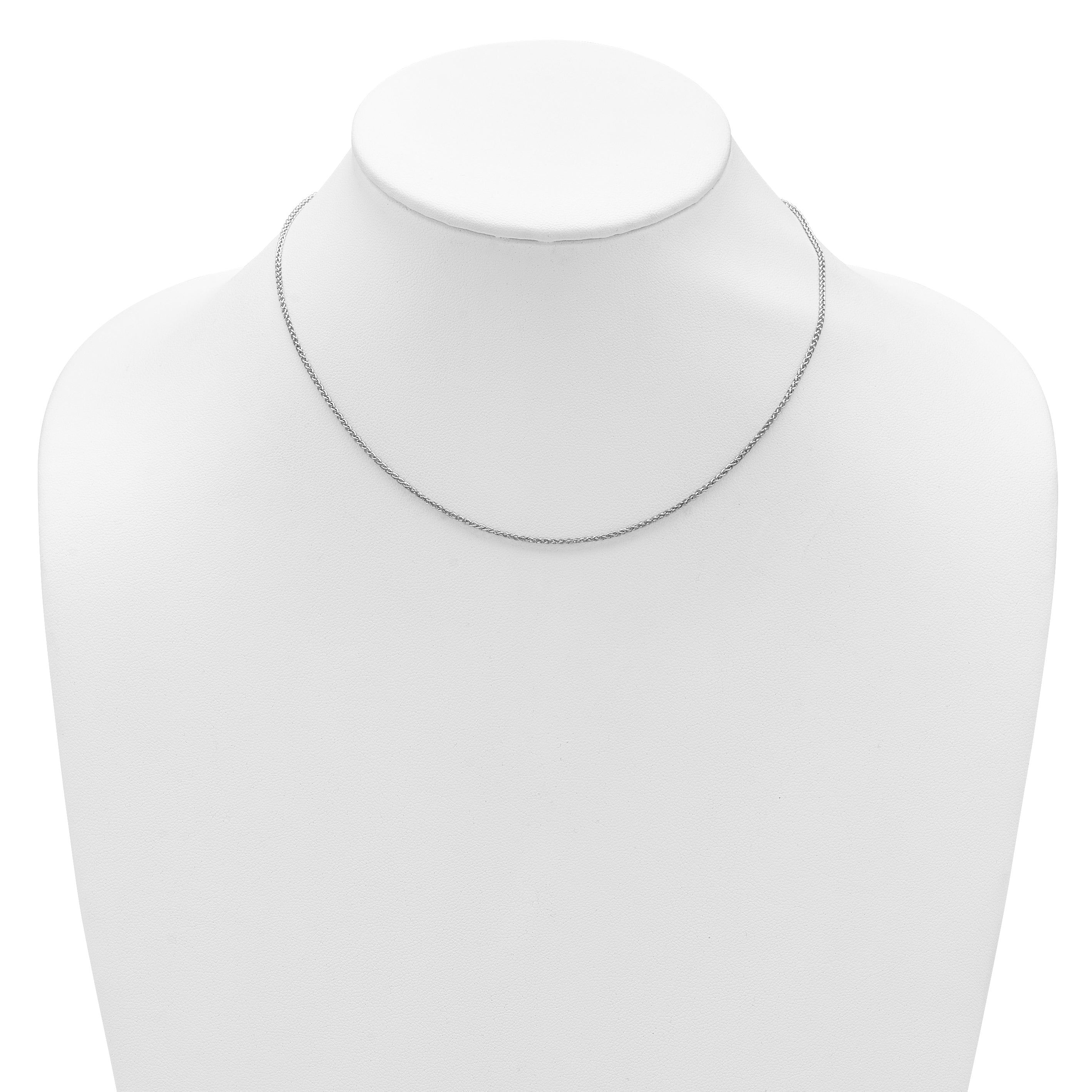10K White Gold 1.5mm Spiga 1In+1In Adjustable Chain