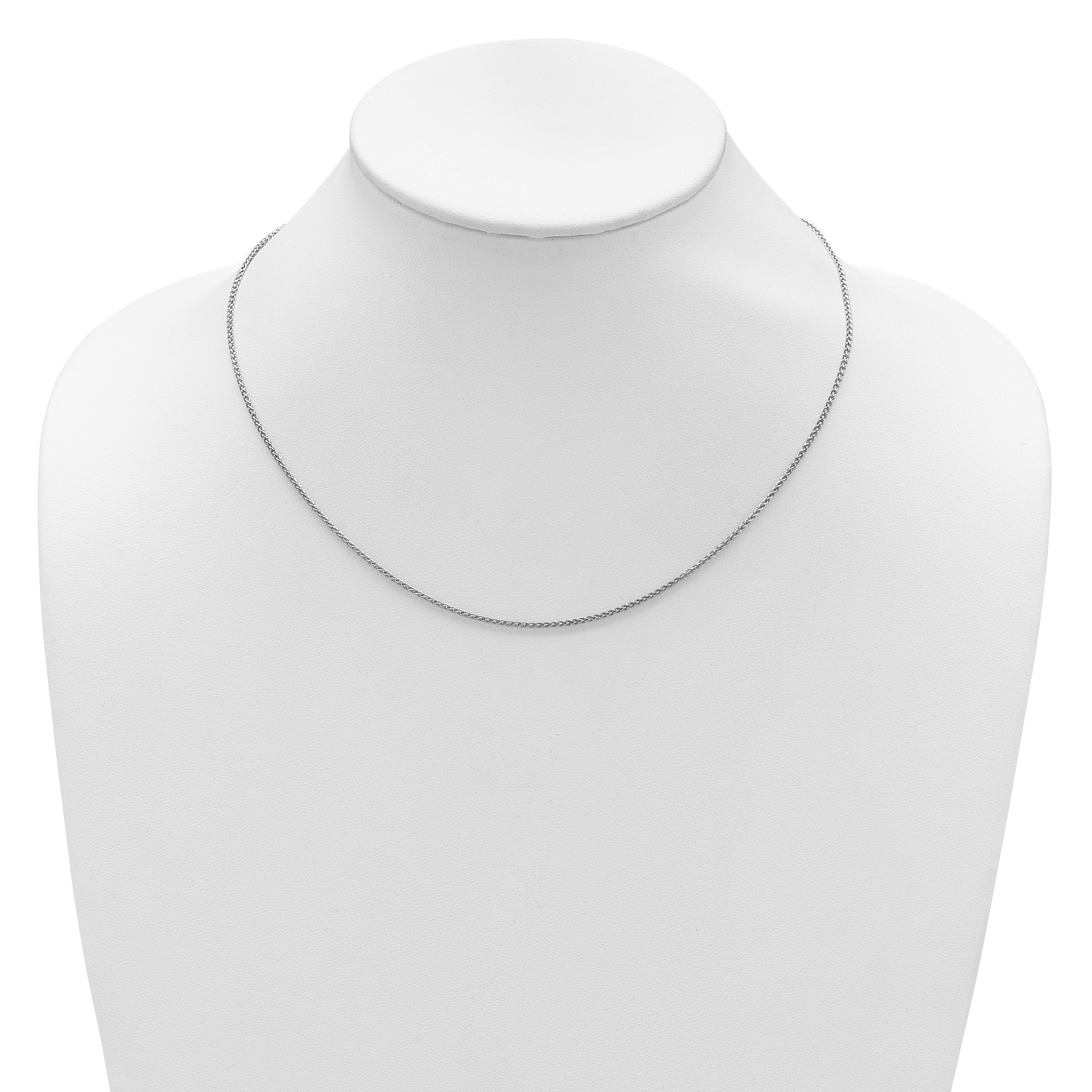 10K White Gold 1.5mm Spiga 1In+1In Adjustable Chain