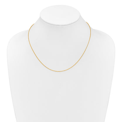 18 Inch 10K Yellow Gold 1.15mm D/C Open Franco 1In+1In Adjustable Chain Necklace