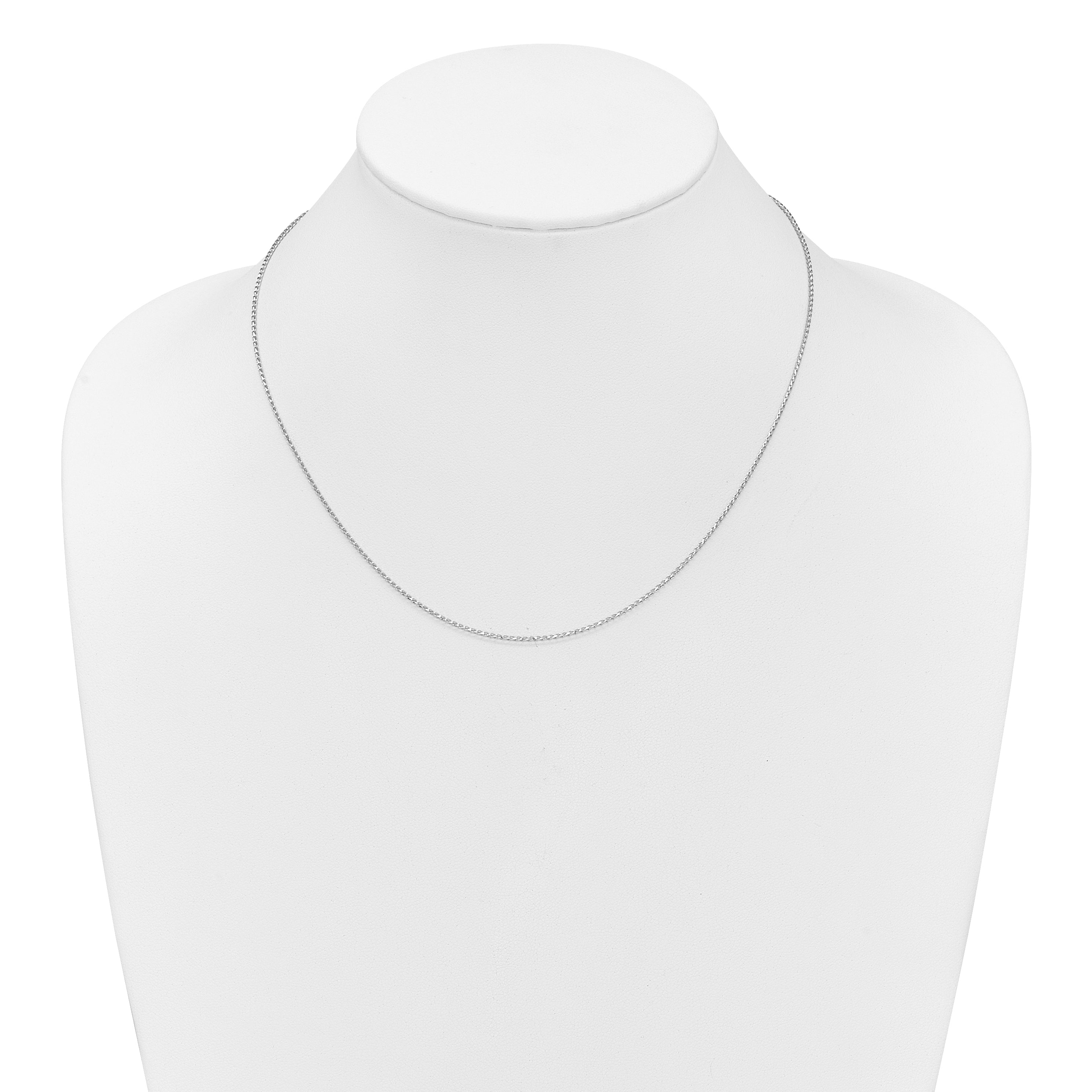 10K White Gold 1.15mm D/C Open Franco 1In+1In Adjustable Chain