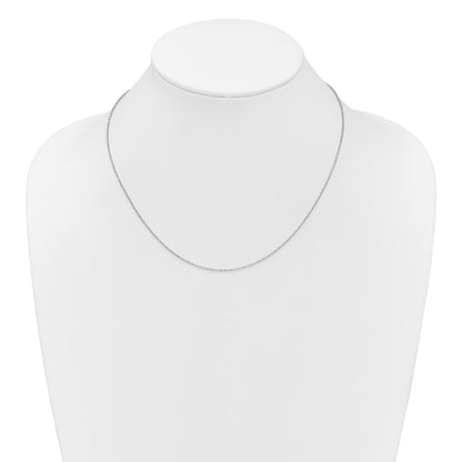 10K White Gold 1.15mm D/C Open Franco 1In+1In Adjustable Chain