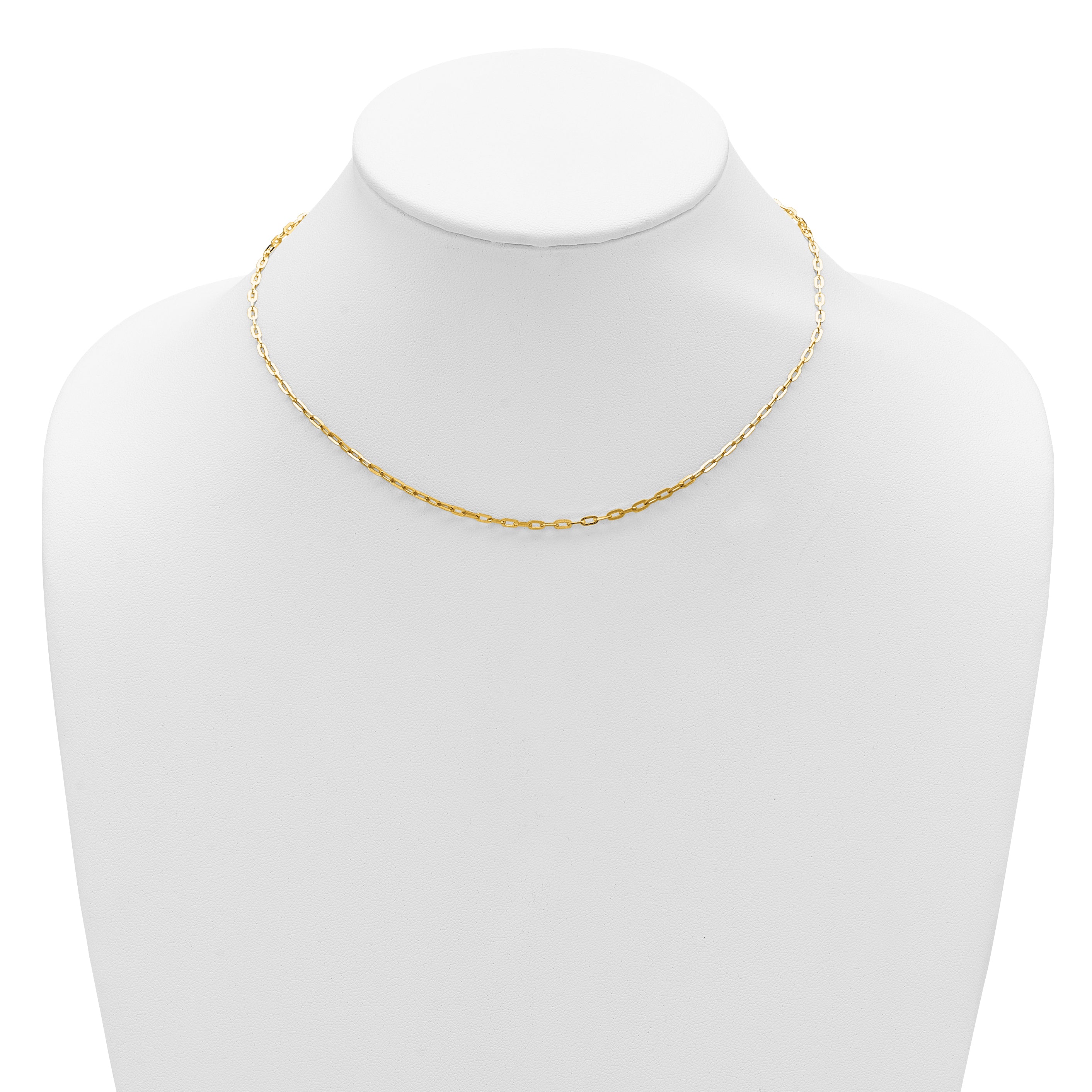 18 Inch 10K Yellow Gold 1.1mm Franco 1In+1In Adjustable Chain Necklace