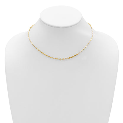 18 Inch 10K Yellow Gold 1.1mm Franco 1In+1In Adjustable Chain Necklace