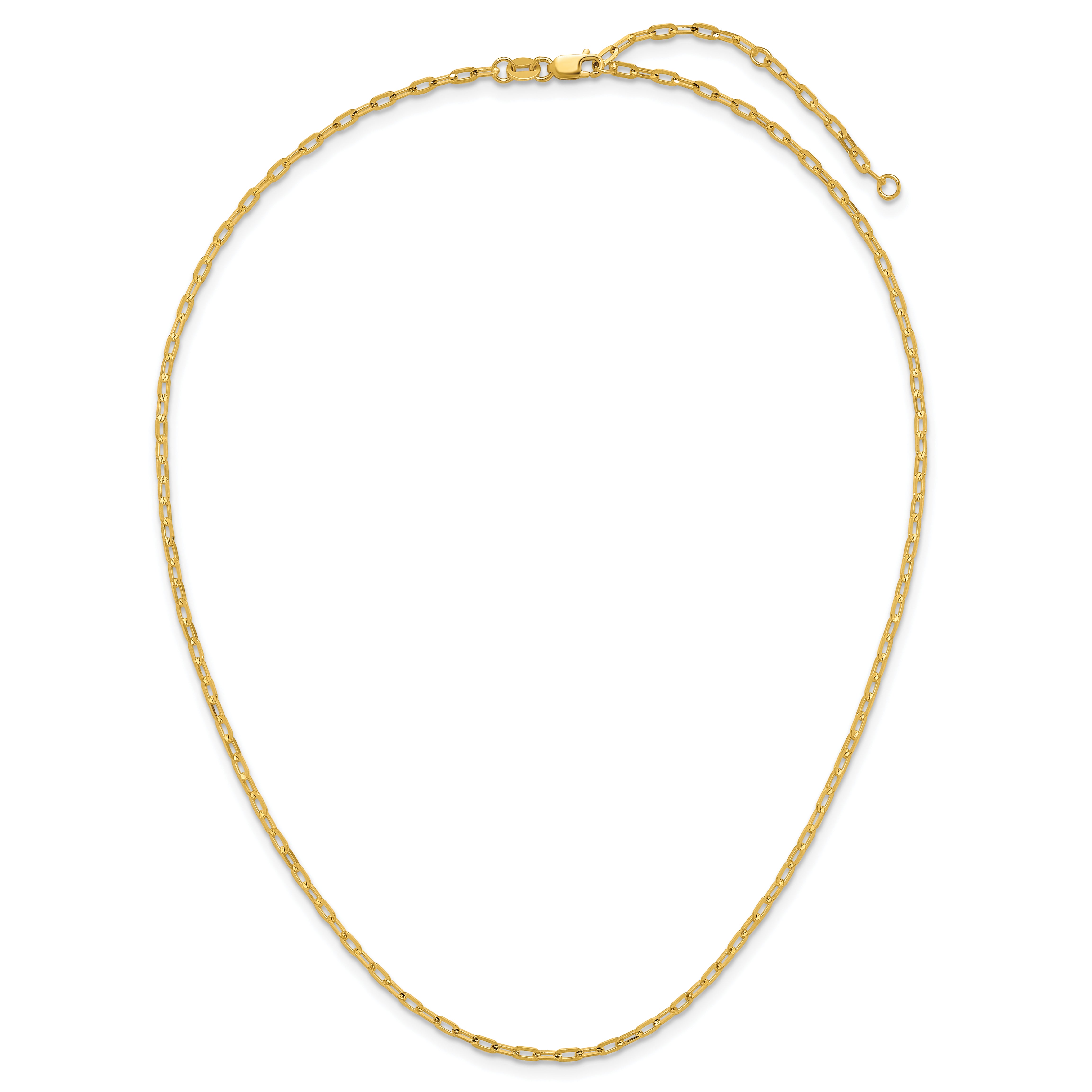 18 Inch 10K Yellow Gold 1.1mm Franco 1In+1In Adjustable Chain Necklace