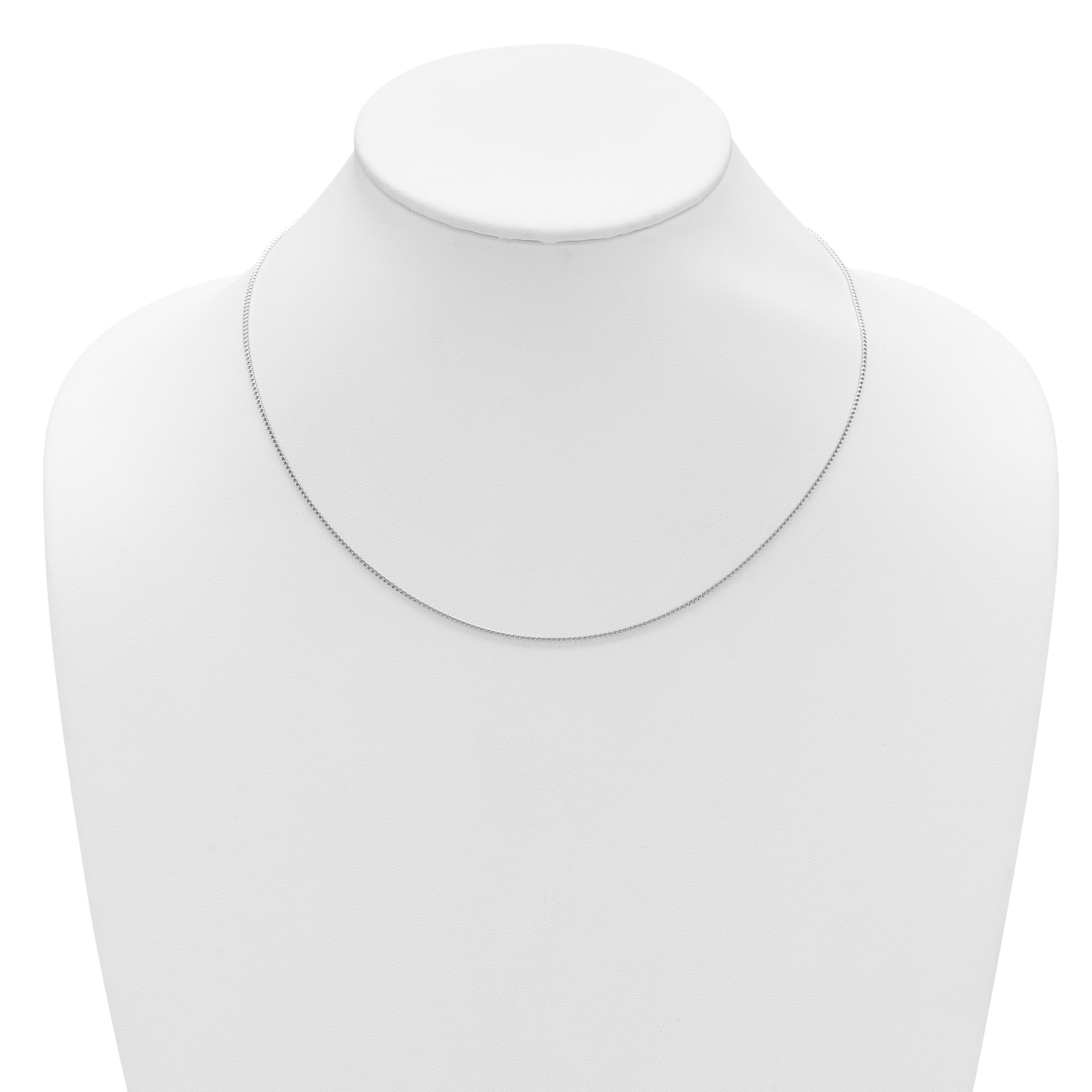 10K White Gold 1.1mm Franco 1In+1In Adjustable Chain