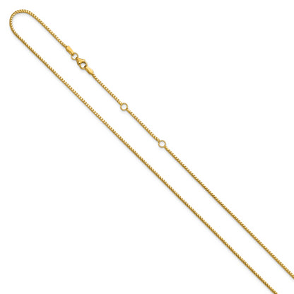 18 Inch 10K Yellow Gold 1.25mm Franco 1In+1In Adjustable Chain Necklace