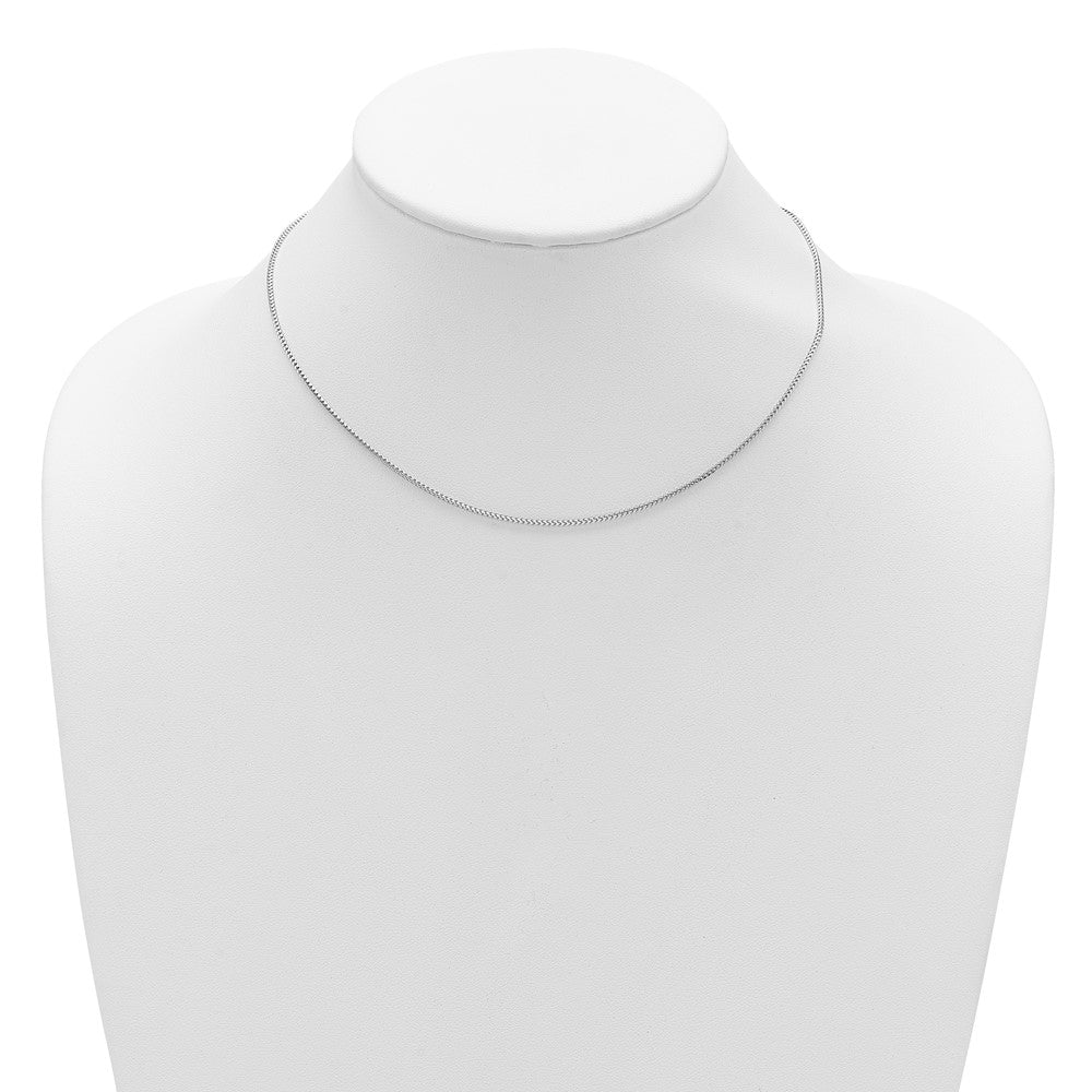 18 Inch 10K White Gold 1.25mm Franco 1In+1In Adjustable Chain Necklace