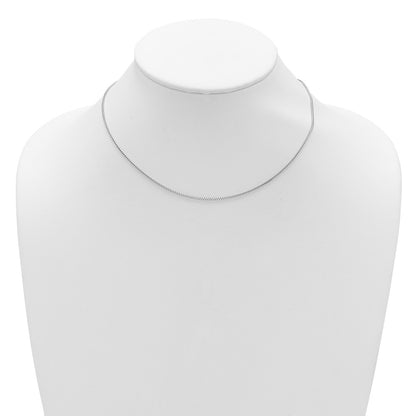 18 Inch 10K White Gold 1.25mm Franco 1In+1In Adjustable Chain Necklace
