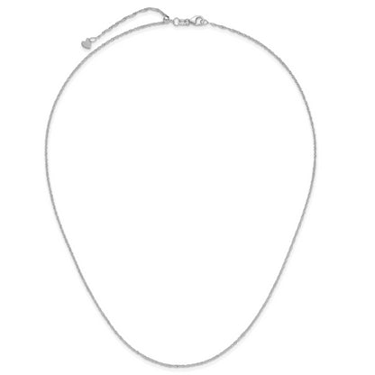 10K White Gold Adjustable 1.1mm Singapore Chain