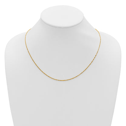 22 Inch 10K Yellow Gold Adjustable 1.3mm Singapore Chain Necklace
