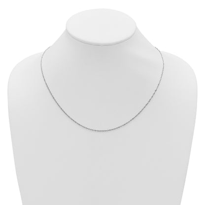 10K White Gold Adjustable 1.3mm Singapore Chain