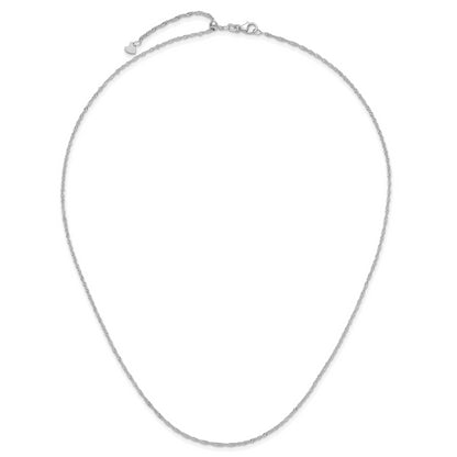 10K White Gold Adjustable 1.3mm Singapore Chain