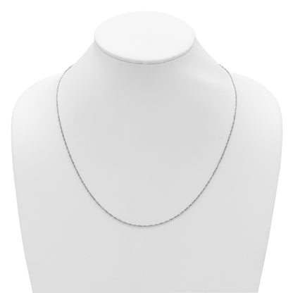 10K White Gold Adjustable 1.3mm Singapore Chain