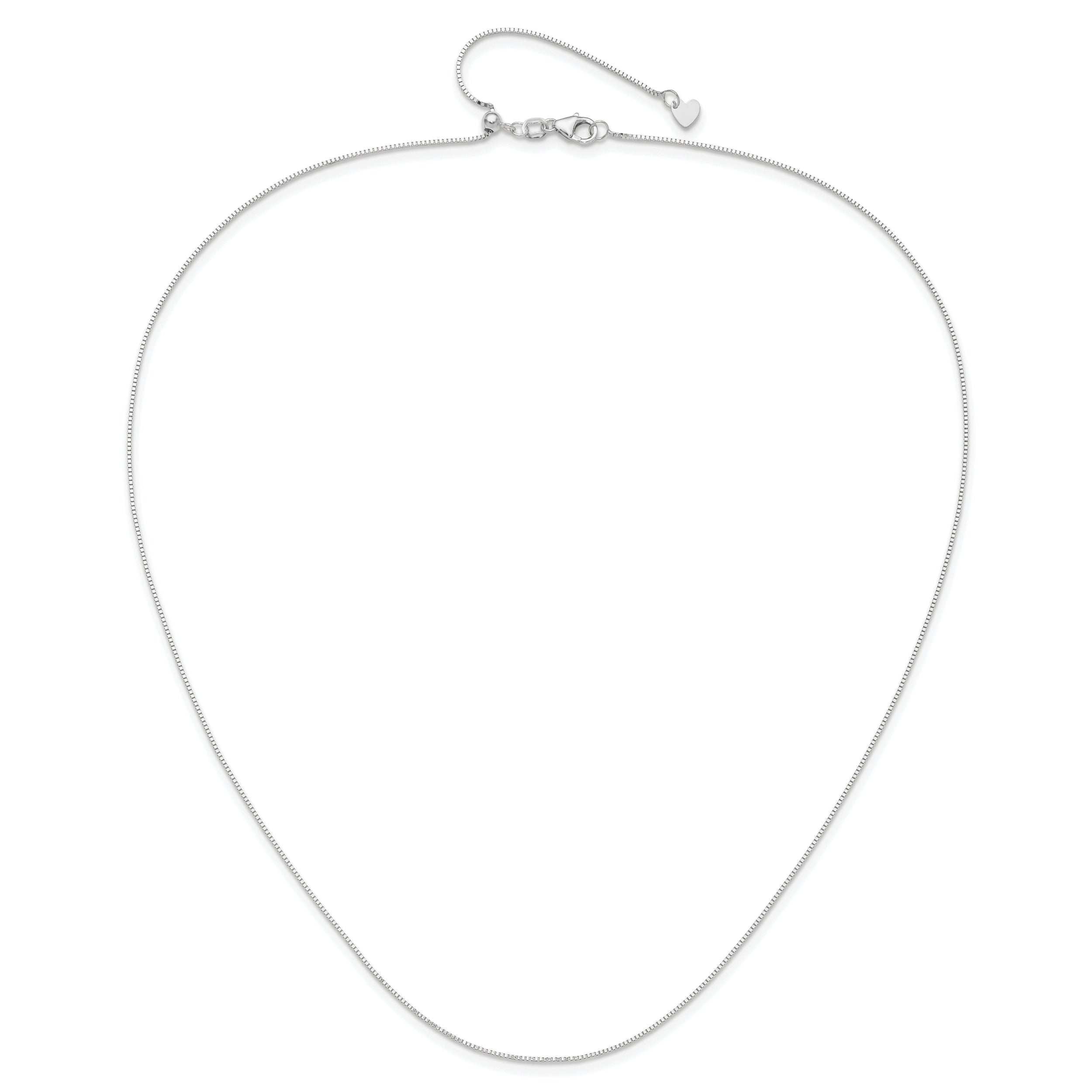 10K White Gold Adjustable .7mm Box Chain