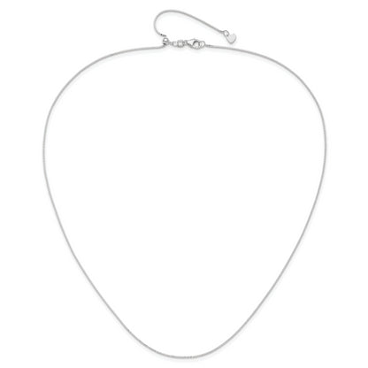 10K White Gold Adjustable .7mm Box Chain