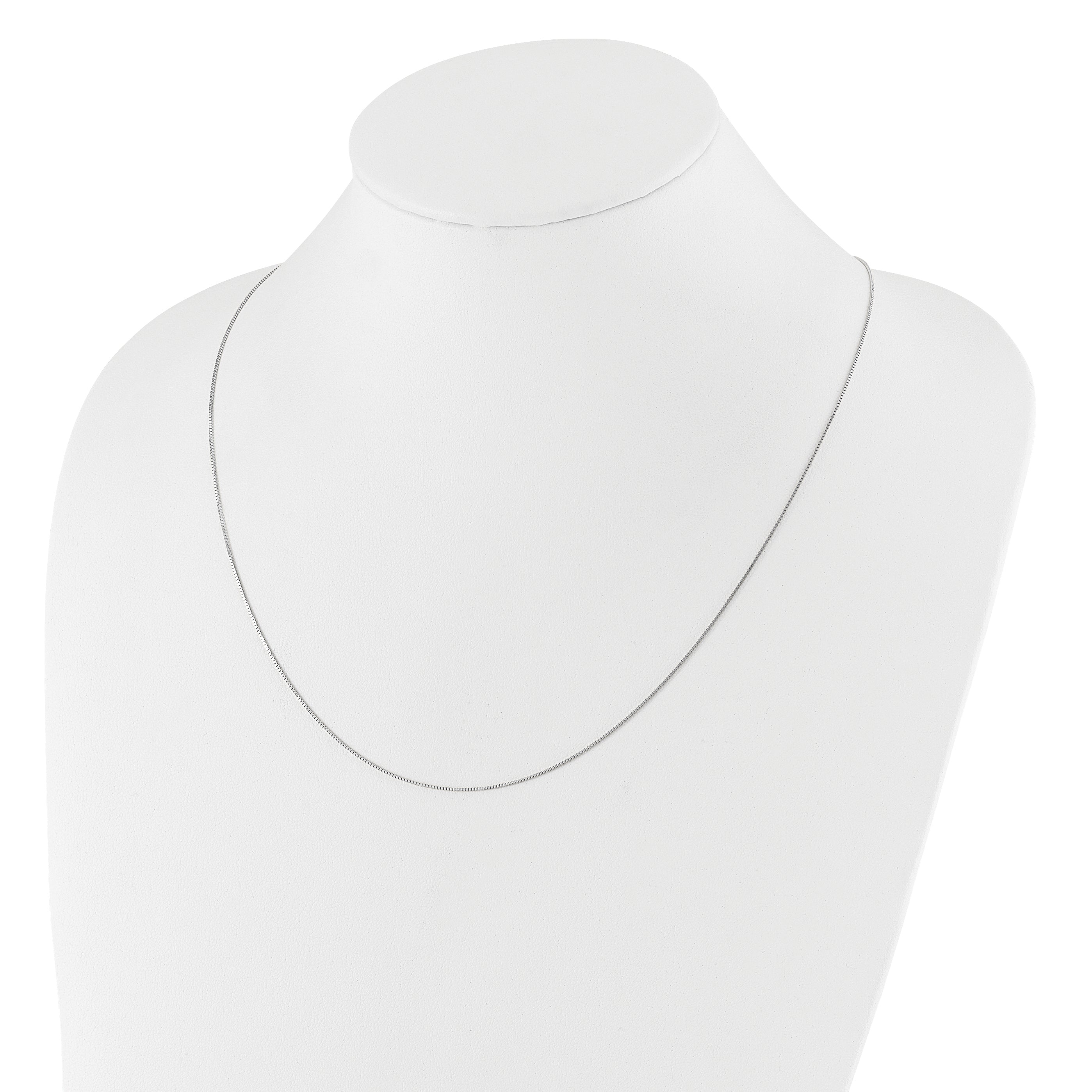 10K White Gold Adjustable .7mm Box Chain