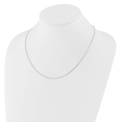 22 Inch 10K White Gold Adjustable 1mm Box Chain Necklace