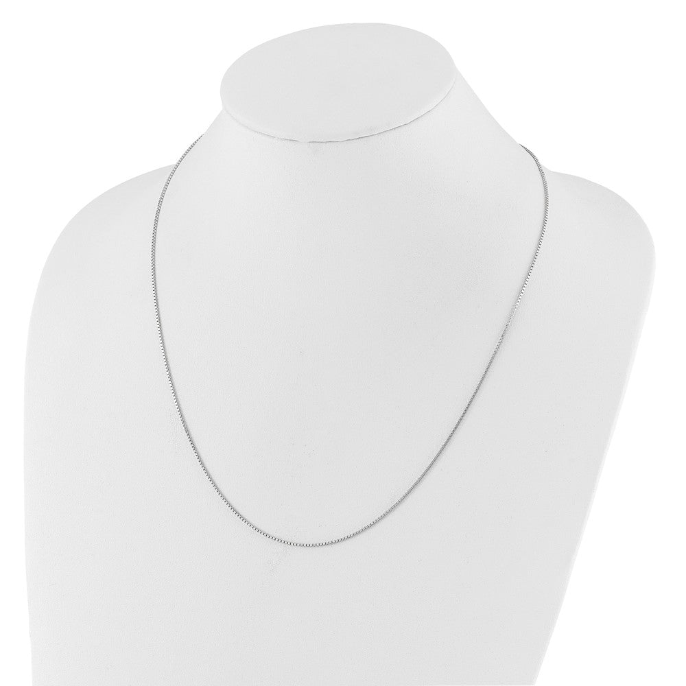 22 Inch 10K White Gold Adjustable 1mm Box Chain Necklace