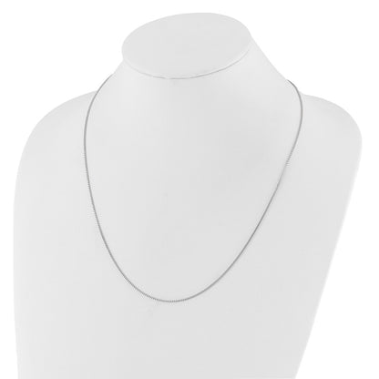 22 Inch 10K White Gold Adjustable 1mm Box Chain Necklace