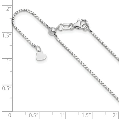 10K White Gold Adjustable 1mm Box Chain
